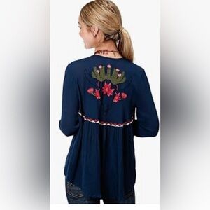 Roper western cardigan size large , oversized. Navy blue .